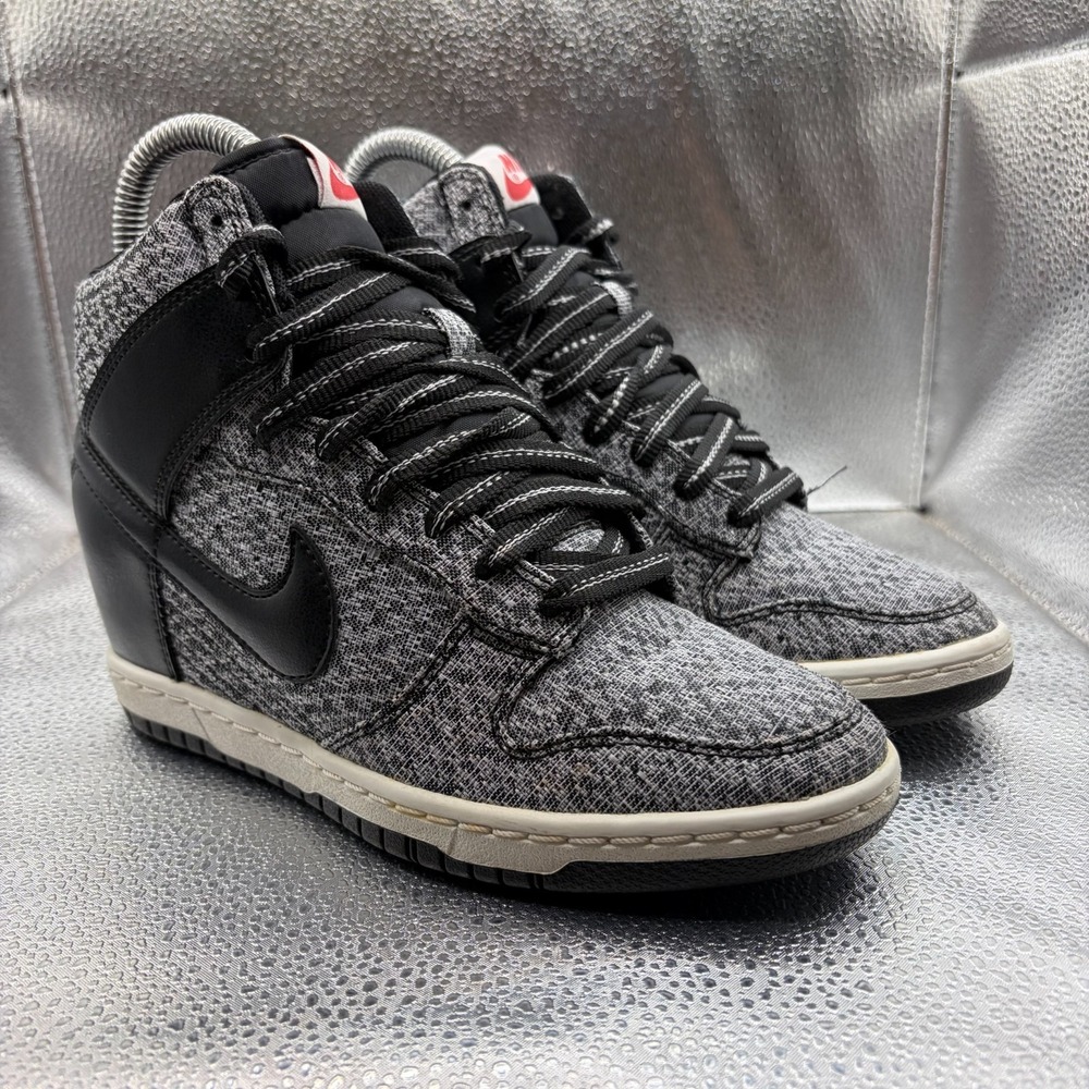Size 5.5 Nike Dunk Sky TXT High Black Wolf Gray‎ Womens Lace-Up Shoes 644410-001